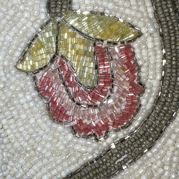 PRIMROSE VINTAGE Set of 2 Floral Pink Rose Beaded 12” Throw Decorative Pillows - Picture 12 of 15